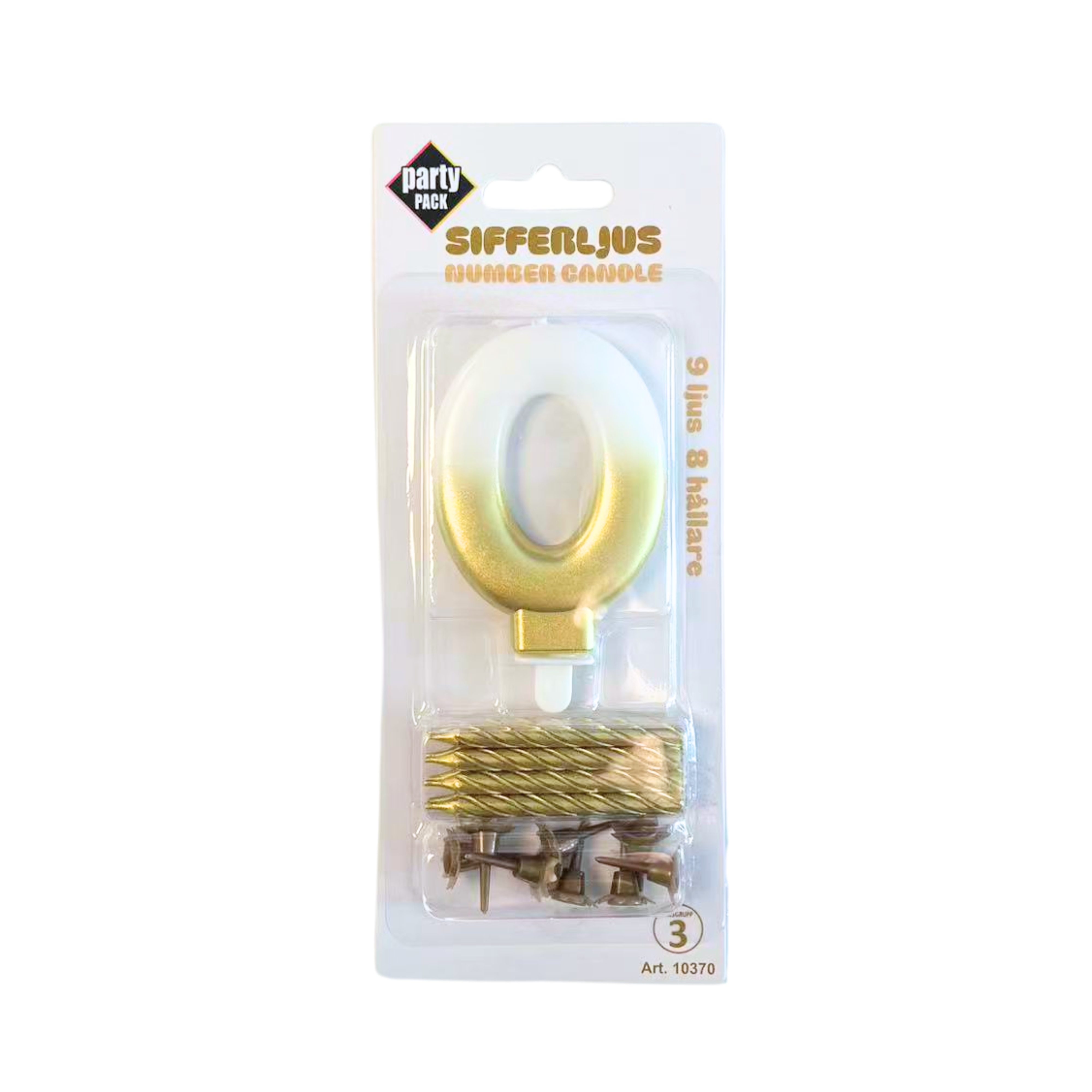 Sifferljus Vit/Guld nr:0